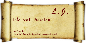 Lövei Jusztus névjegykártya